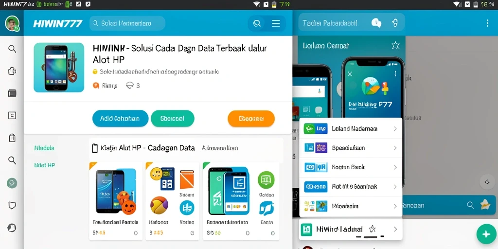 Tampilan antarmuka HIWIN777 yang user-friendly untuk cadangan data.