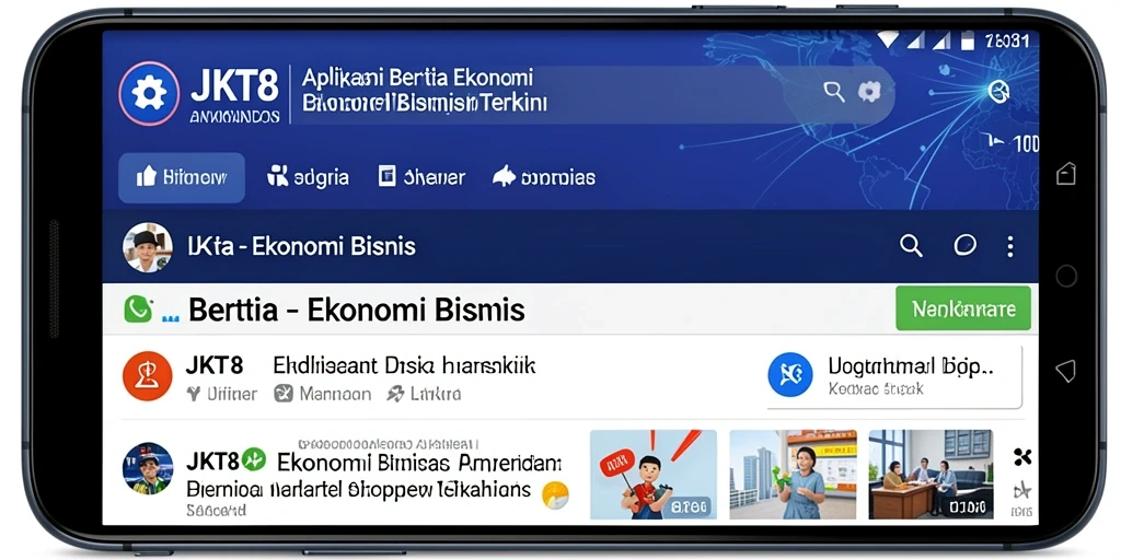 Antarmuka JKT8 yang modern menampilkan berita ekonomi terkini.