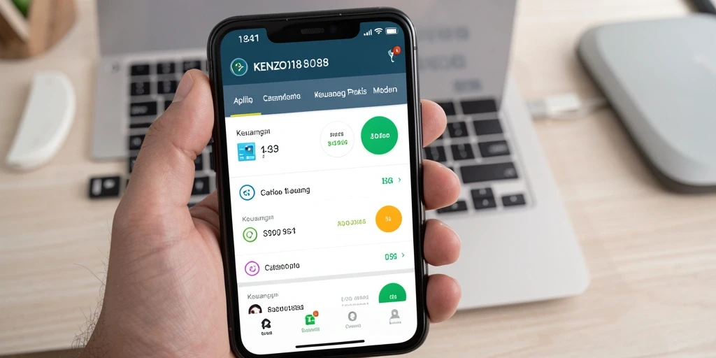Tampilan antarmuka aplikasi KENZO188 untuk Catatan Keuangan yang user-friendly.