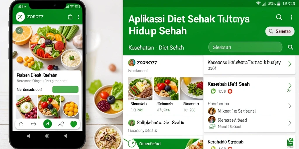 Antarmuka ZORO77 yang sederhana dan fungsional untuk diet sehat.